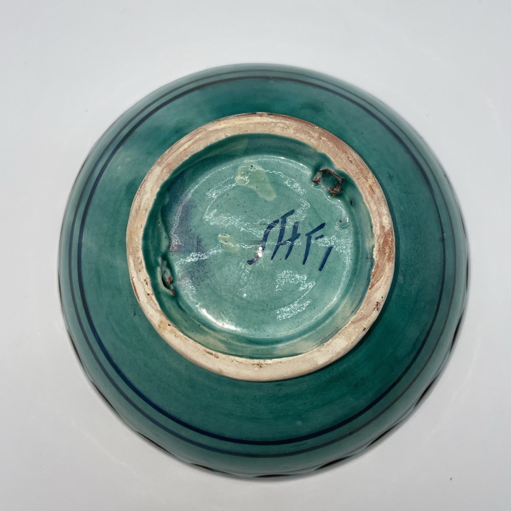 Vintage Moroccan Safi Signed Blue Purple Hand-painted Trinket Dish Wall Art - Picture 3 of 7